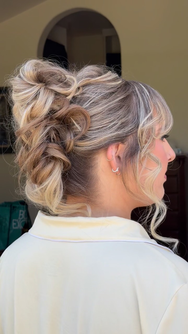 Soft textured bridesmaid updo